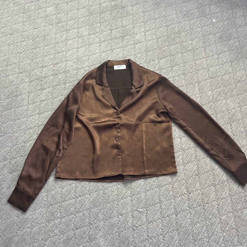 Brown Satin Women's Jacket